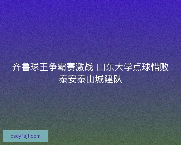 齐鲁球王争霸赛激战 山东大学点球惜败泰安泰山城建队
