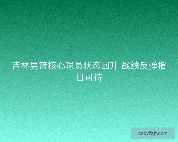 吉林男篮核心球员状态回升 战绩反弹指日可待